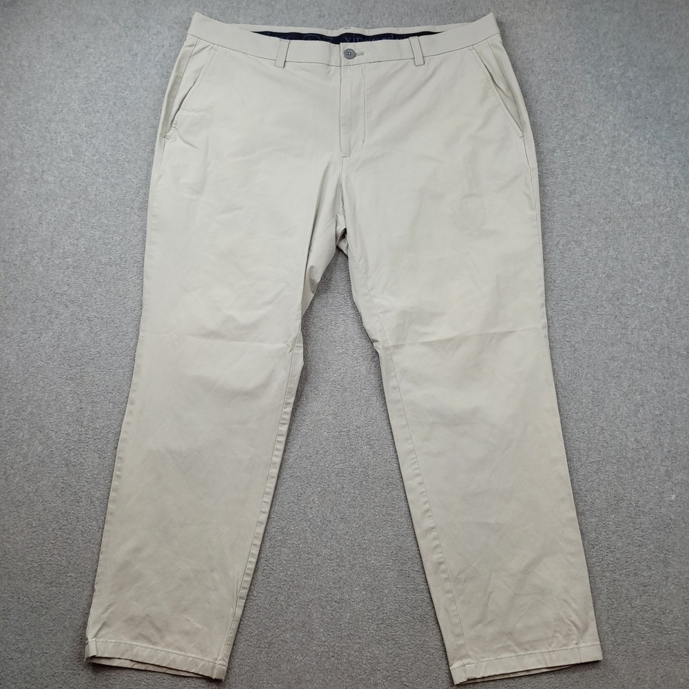 Vineyard Vines Performance Pants Mens 38x30 Beige Chino Stretch Breaker